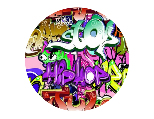 Hip Hop Music Graffiti Collage Edible Icing Image Cake Topper, by Tnct.