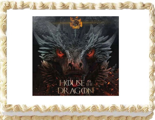 House of the Dragon Edible Image Icing Cake Topper for Quarter Sheet Cake, by TNCT