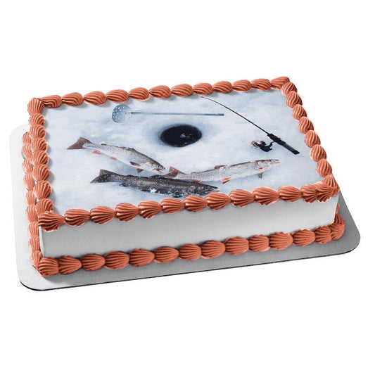 Ice Fishing Edible Image Cake Topper, By TNCT