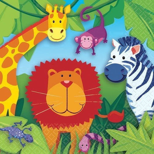 Jungle Animals Edible Image Icing Cake Topper for Quarter Sheet Cake, by TNCT
