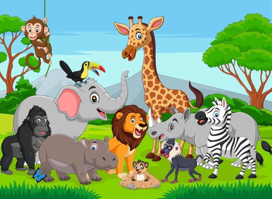 Jungle Safari Animals Happy Birthday Photo Edible Image Cupcake and Cookie Toppers by TNCT (20 Count)