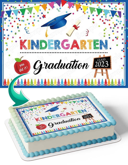 Kindergarten Graduation Edible Image Icing Cake Topper, by TNCT