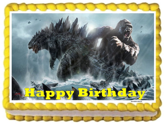 King Kong Godzilla Edible Image Cake Topper, By Edible Cake Toppers