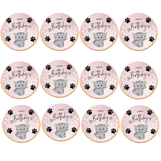 Kitten Cats and Paw Birthday Celebration Baby Shower Cake Topper, by TNCT