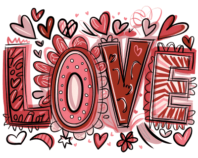 LOVE with Hearts, Valentines, Romance Photo Edible Icing Image Cake Topper, by Tnct.