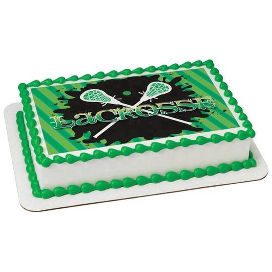 Lacrosse Edible Image Icing Cake Topper for Quarter Sheet Cake, by TNCT