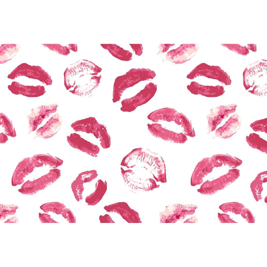 Mauve Lipstick Kissy Lips Pattern Edible Icing Image Cake Topper, by Tnct.