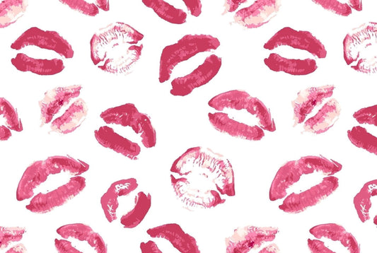 Mauve Lipstick Kissy Lips Pattern Edible Icing Image Cake Topper, by TNCT