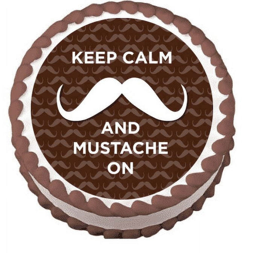 Men's Mustache Edible Frosting Sheet Photo Image Cake Topper
