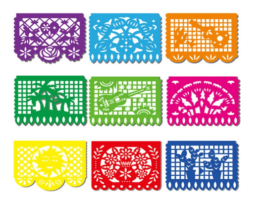 Mexican Fiesta Bright Colored Banners Edible Image Icing Cake Topper for Quarter Sheet Cake, by TNCT