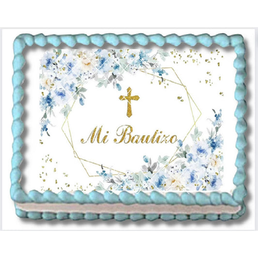 Mi Bautizo Edible Image Cake, Cupcake & Cookie Topper, by Tnct.