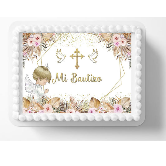 Mi Bautizo Edible Image Cake, Cupcake & Cookie Topper, by Tnct.