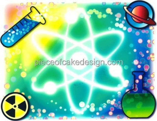 Molecule Science / Chemistry Edible Icing Image Cake Topper, by Tnct.