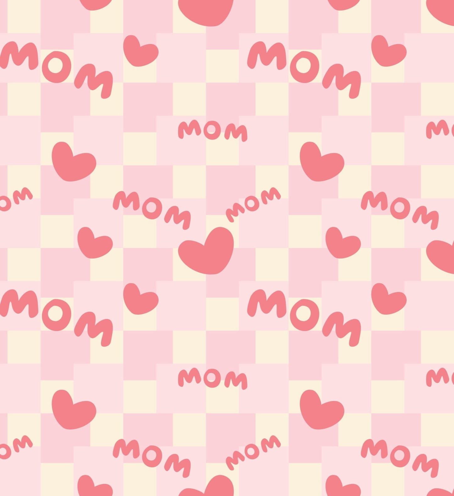 Mom Pink Checker Pattern Edible Image Cake Border Strips, by Tnct. (1 Count)