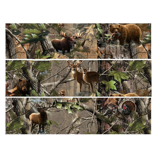 Mossy Oak Camo Hunting Edible Icing Image Cake Border Strips & Cake Toppers, by TNCT (3 Count)