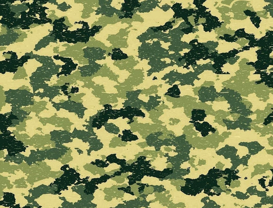 Multi Color Green Camoflauge Pattern Edible Icing Image Cake Topper, by Tnct.