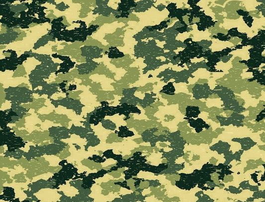 Multi Color Green Camoflauge Pattern Edible Icing Image Cake Topper, by Tnct.