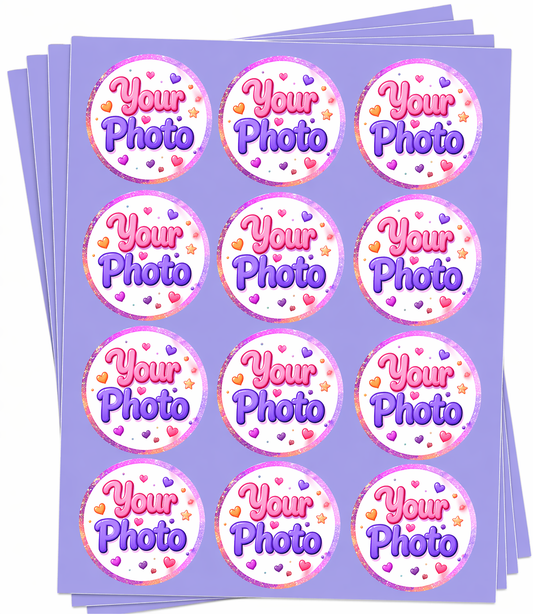 2" Round Pre-Cut Create Your Own Edible Image Photo For Your Cupcakes