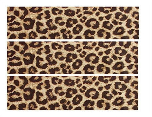 Natural Brown Leopard Print Edible Image Cake Border Strips, by Tnct. 3 per sheet