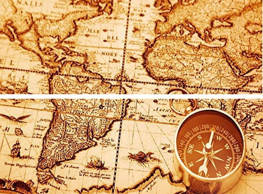 Old World Map Strips Edible Image Icing Cake Topper for Quarter Sheet Cake, by Tnct.