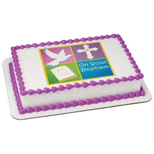 on Your Baptism Edible Cake Topper Image