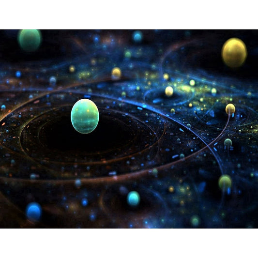 Outer Space Planets Galaxy's Edible Icing Image Cake Topper, by Tnct.