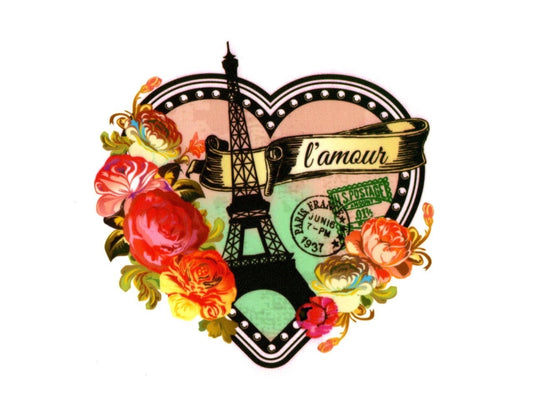 TNCT Paris Valentine's Day Heart Edible Icing Image Cupcake/Cookie Toppers 2" Round Pre-Cut (12 Count)