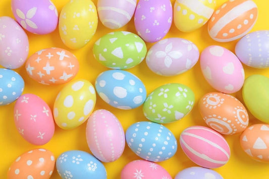 Pastel Decorated Easter Egg Pattern Edible Icing Image Cake Topper, by Tnct.