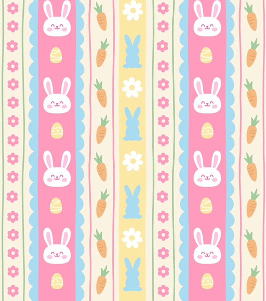 Pastel Easter Bunny Pattern Edible Icing Image Cake Topper, by Tnct.