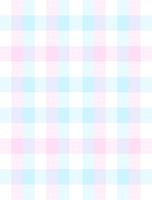 Pink, Blue & White Plaid Pattern Edible Icing Image Cake Topper, by Tnct.
