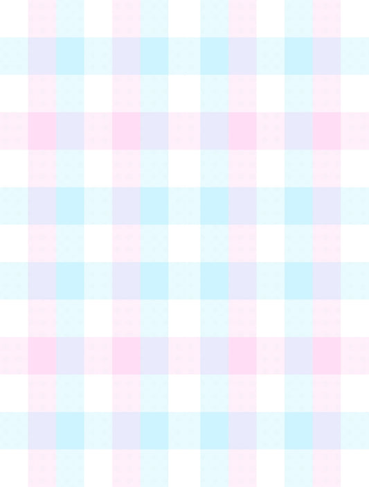 Pink, Blue & White Plaid Pattern Edible Image Chocolate Transfer Sheet, by Tnct.