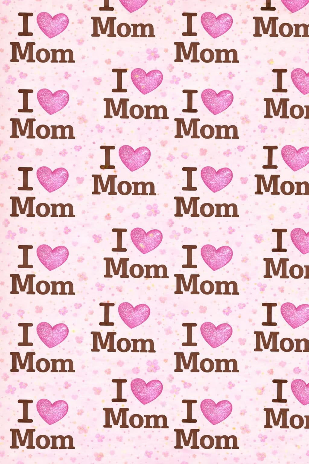 Pink I Heart Mom Pattern Edible Image Cake Topper for Half Sheet Cake, by Tnct. (1 Count)