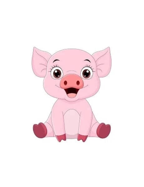 Pink Piglet Birthday Edible Icing Image Cake Topper, by Tnct.