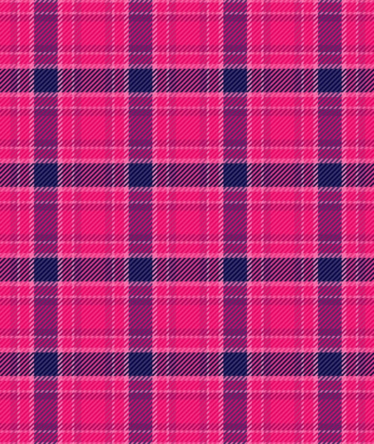 Pink & Purple Plaid Pattern Edible Icing Image Cake Topper, by Tnct.