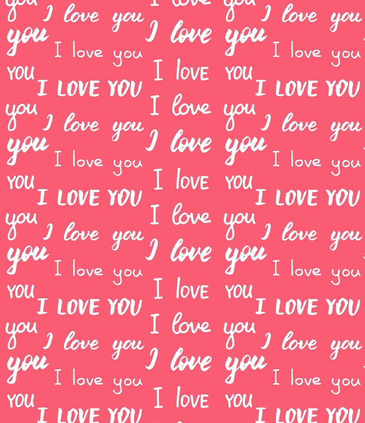 Pink & White I Love You Pattern Edible Icing Image Cake Topper, by Tnct.