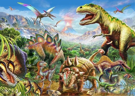 Prehistoric Dinosuars Edible Image Icing Cake Topper for Quarter Sheet Cake, by TNCT