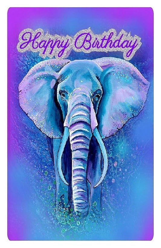 Purple & Blue Elephant Birthday Cake Topper, by TNCT