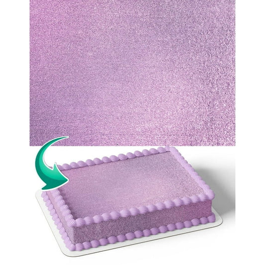 Purple Glitter Birthday Edible Image Cake Topper For Half Sheet Cake By TNCT