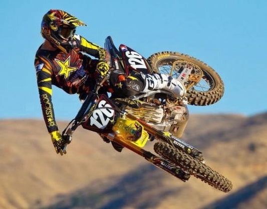 Racing Motocross Dirt Bike Edible Frosting Cake Topper, By TNCT