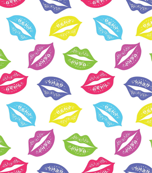 Rainbow Multi Color Lips Pattern Edible Icing Image Cake Topper, by Tnct.