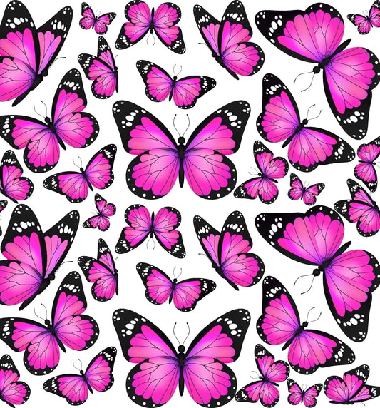 Realistic Pink & Black Butterfly Pattern Edible Icing Image Cake Topper, by Tnct.