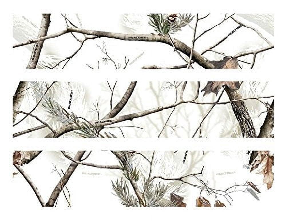 White Snow Camo Edible Icing Image Cake Border Strips & Cake Toppers, by TNCT (3 Count)