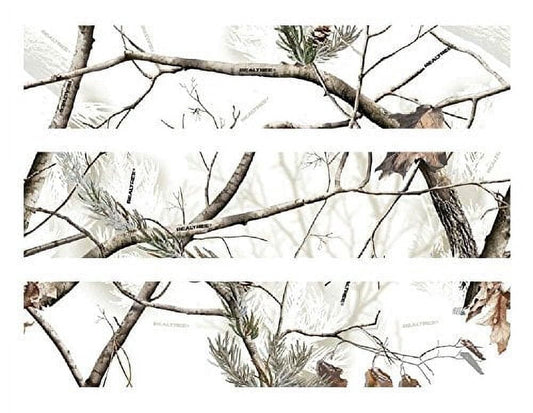 White Snow Camo Edible Icing Image Cake Border Strips & Cake Toppers, by TNCT (3 Count)