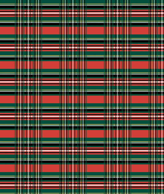 Red, Green, Black & Green Tartan Kilt Plaid Pattern On Edible Image Chocolate Transfer Sheet. Apply To Your Custom Chocolate Treats
