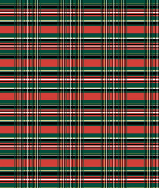 Red, Green, Black & Yellow Tartan Plaid Kilt Pattern Edible Image Photo Cake Topper For Quarter Sheet Cake