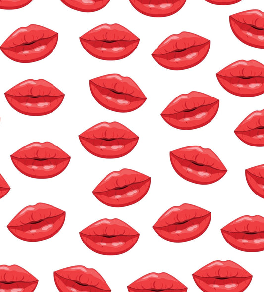 Red Lips Pattern Edible Icing Image Cake Topper, by Tnct.