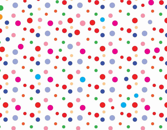 Red, Pink, Blue, Purple & Green Polka Dot Pattern Edible Icing Image Cake Topper, by Tnct.