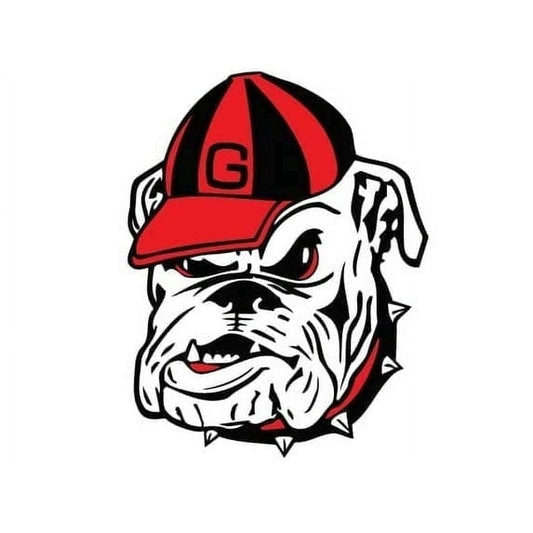 Red, White & Black Bulldog Birthday Edible Icing Image Cake Topper, by Tnct.