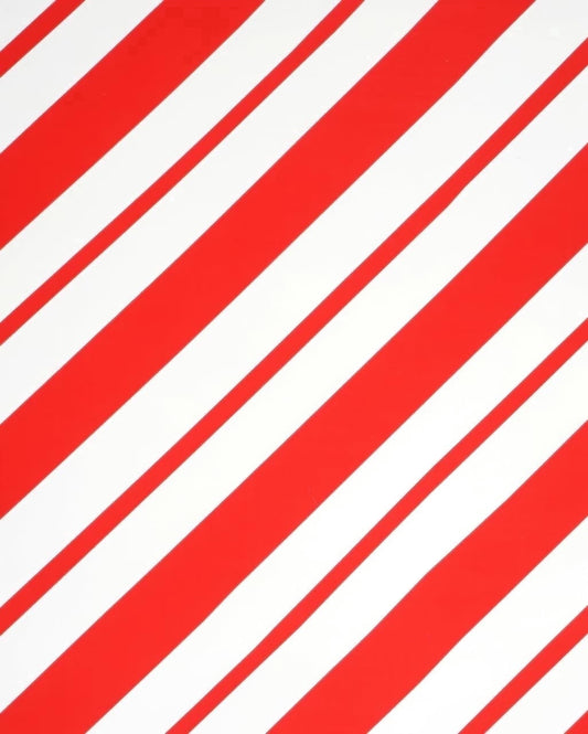 Red & White Christmas Candy Cane Pattern Edible Icing Image Cake Topper, by Tnct.