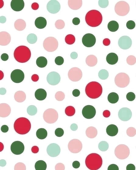 Red, White, Green & Pink Polka Dot Pattern Edible Icing Image Cake Topper, by Tnct.